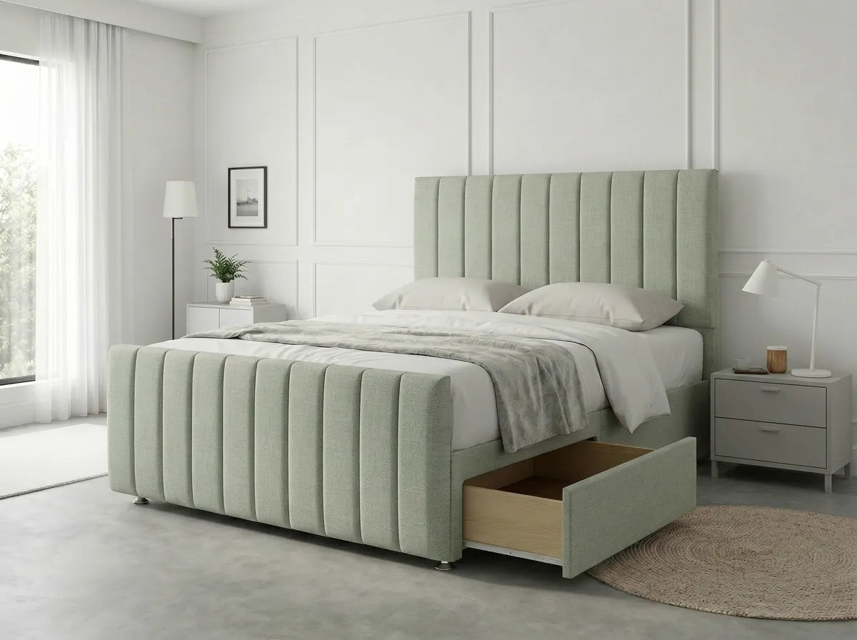 Modern Luxe Curve | Divan Drawer Bed Frame with Storage Drawers (UK) | Discount Bed Store (DBS) #DB150