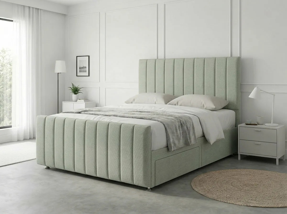 Modern Luxe Curve | Divan Drawer Bed Frame with Storage Drawers (UK) | Discount Bed Store (DBS) #DB150