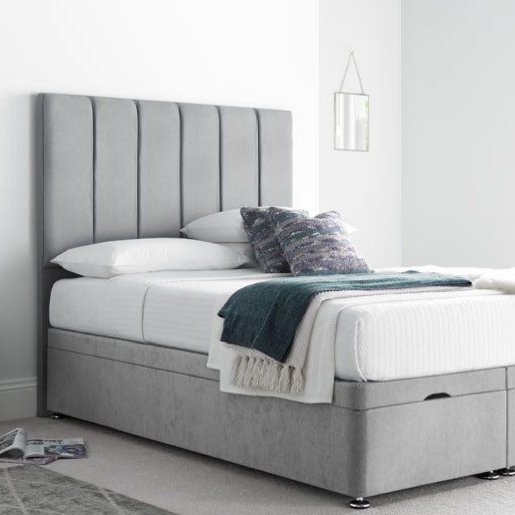 LinearLuxe Panel #B145| Optional Divan Ottoman Bed Frame (UK) | Discount Bed Store (DBS)