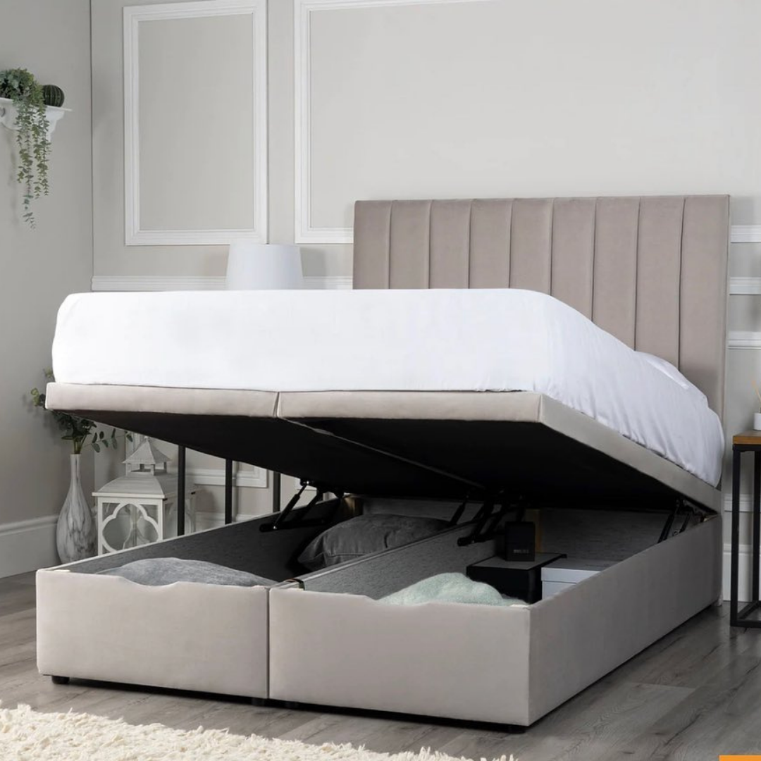 LinearLuxe Panel #B145| Optional Divan Ottoman Bed Frame (UK) | Discount Bed Store (DBS)