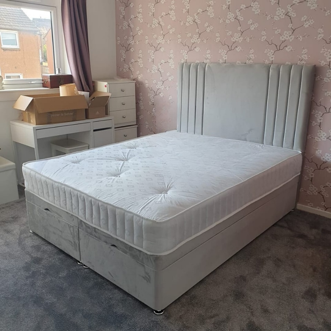 Vertical Luxe Classic #B147 | Optional Divan Ottoman Bed Frame (UK) | Discount Bed Store (DBS)