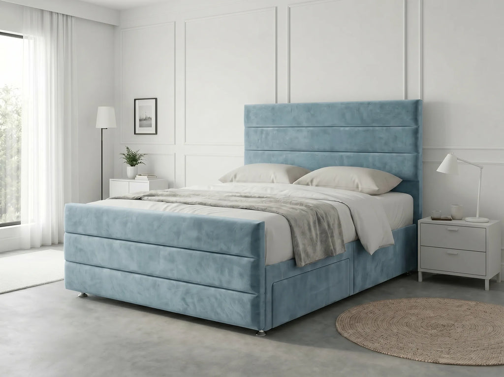 Prestige Sleigh Comfort | Divan Drawer Bed with Deep Storage Drawers (UK) | Discount Bed Store (DBS) #DB151