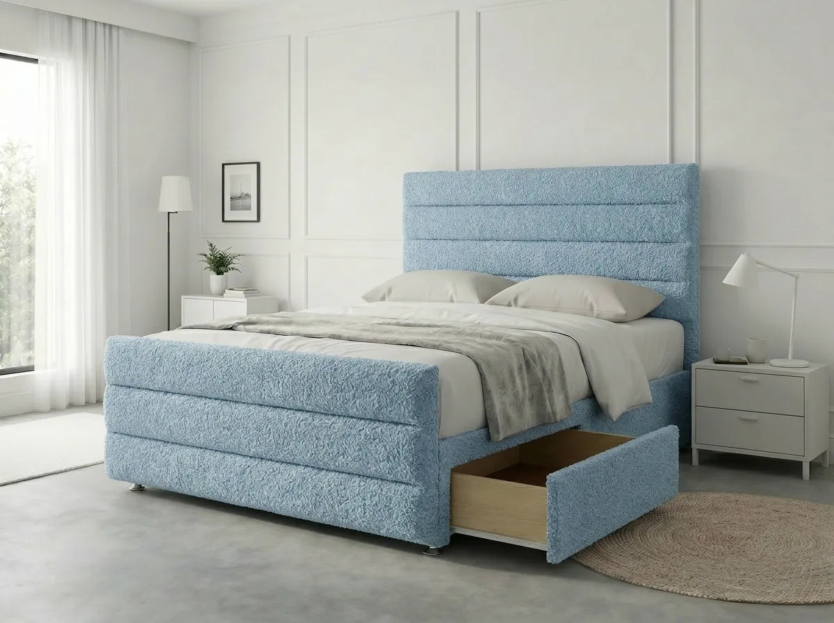 Prestige Sleigh Comfort | Divan Drawer Bed with Deep Storage Drawers (UK) | Discount Bed Store (DBS) #DB151