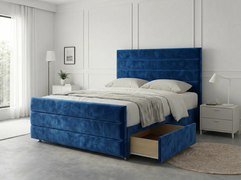 Prestige Sleigh Comfort | Divan Drawer Bed with Deep Storage Drawers (UK) | Discount Bed Store (DBS) #DB151