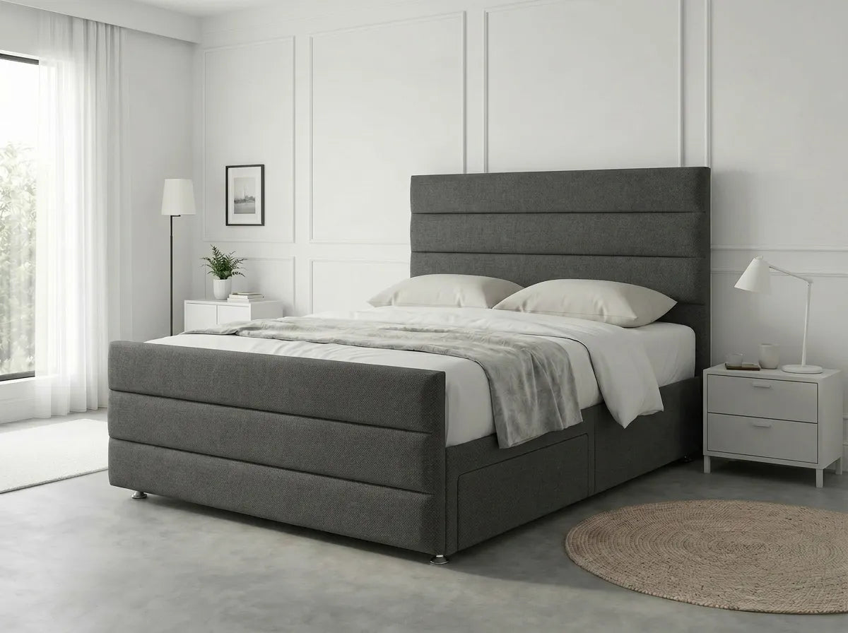 Prestige Sleigh Comfort | Divan Drawer Bed with Deep Storage Drawers (UK) | Discount Bed Store (DBS) #DB151