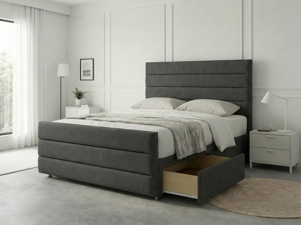 Prestige Sleigh Comfort | Divan Drawer Bed with Deep Storage Drawers (UK) | Discount Bed Store (DBS) #DB151