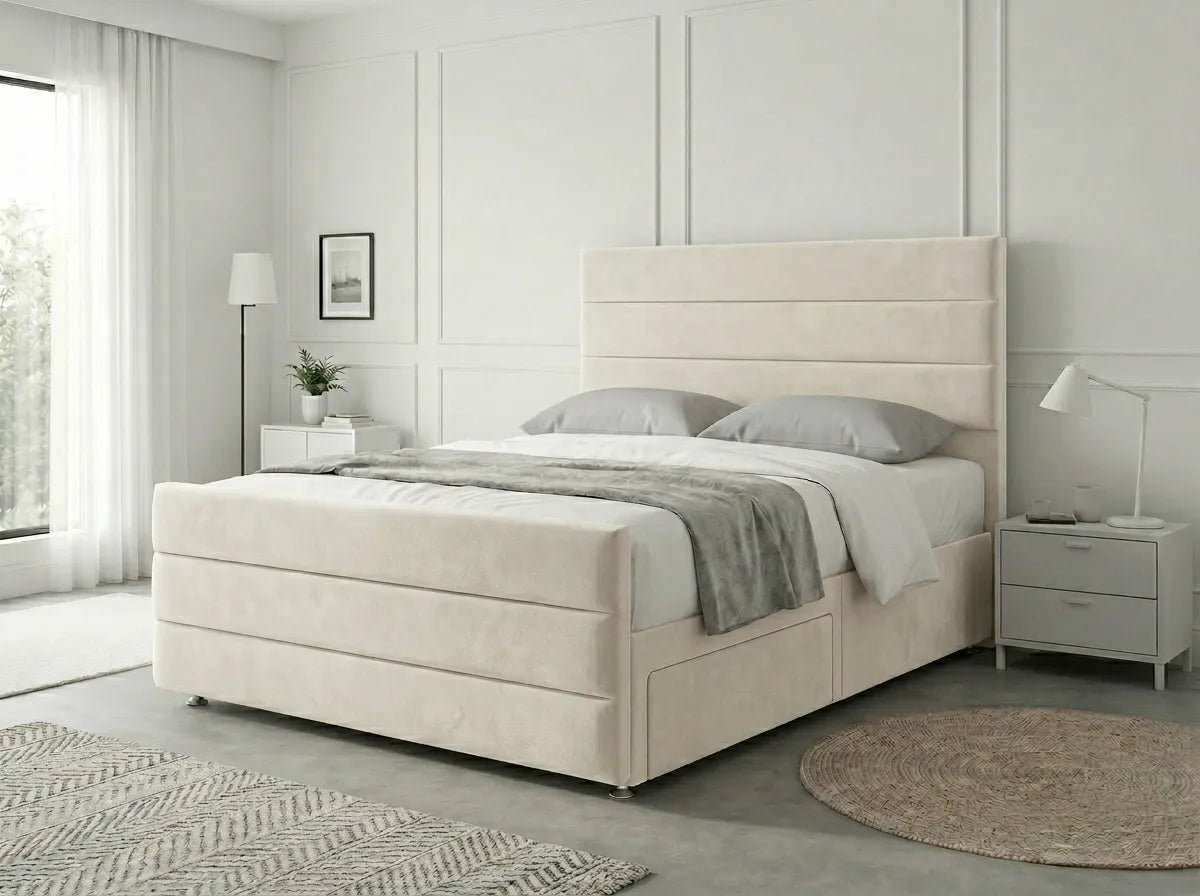 Prestige Sleigh Comfort | Divan Drawer Bed with Deep Storage Drawers (UK) | Discount Bed Store (DBS) #DB151