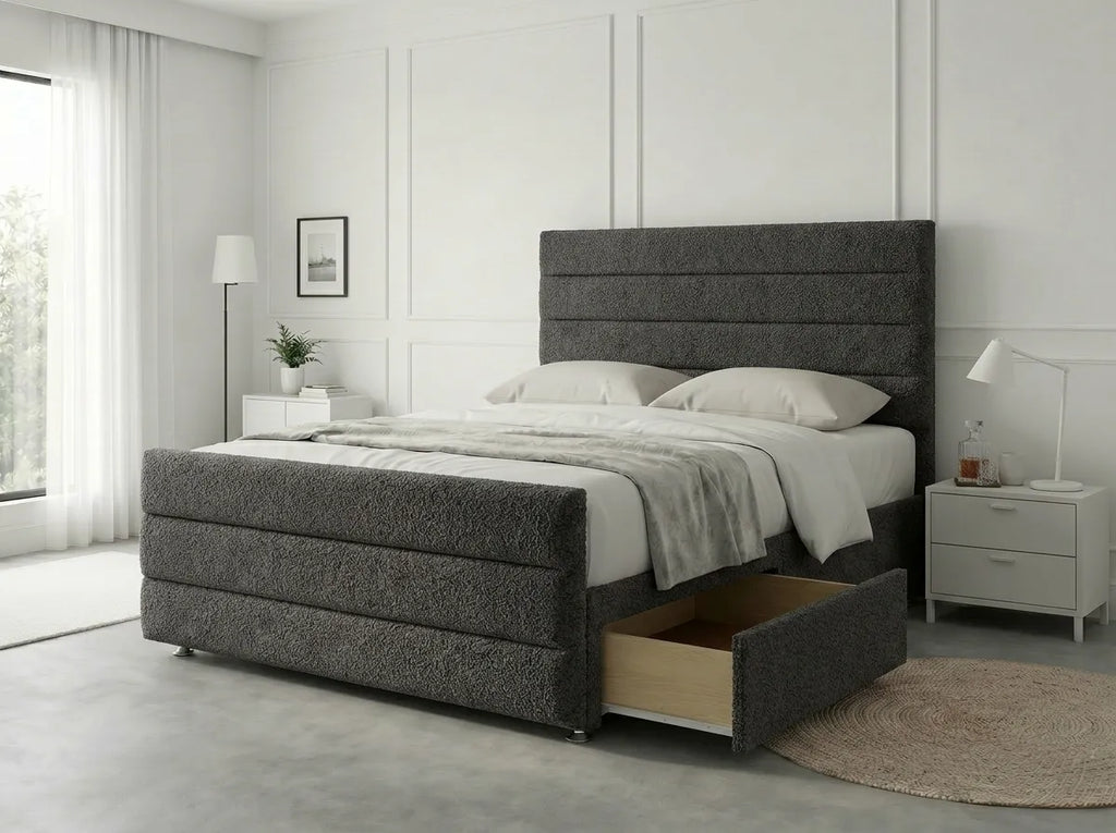 Prestige Sleigh Comfort | Divan Drawer Bed with Deep Storage Drawers (UK) | Discount Bed Store (DBS) #DB151