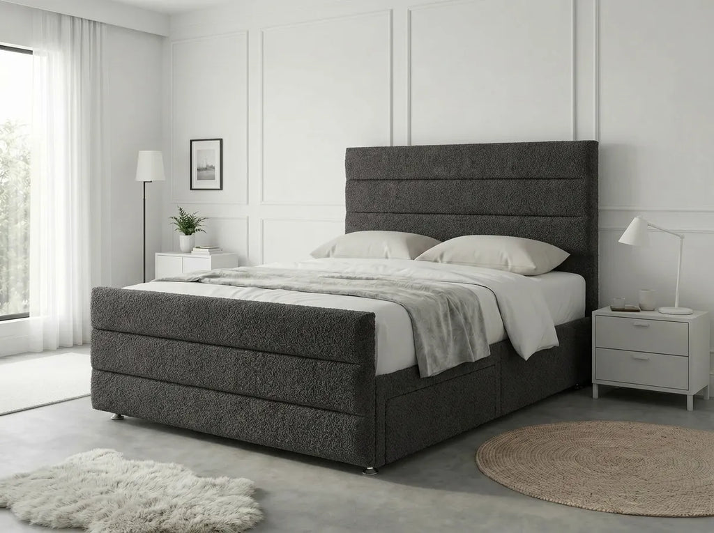 Prestige Sleigh Comfort | Divan Drawer Bed with Deep Storage Drawers (UK) | Discount Bed Store (DBS) #DB151