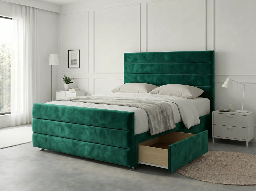 Prestige Sleigh Comfort | Divan Drawer Bed with Deep Storage Drawers (UK) | Discount Bed Store (DBS) #DB151