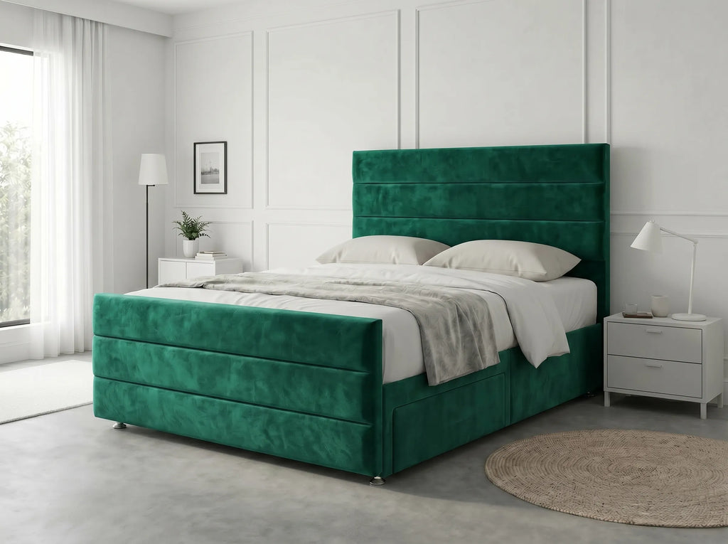 Prestige Sleigh Comfort | Divan Drawer Bed with Deep Storage Drawers (UK) | Discount Bed Store (DBS) #DB151