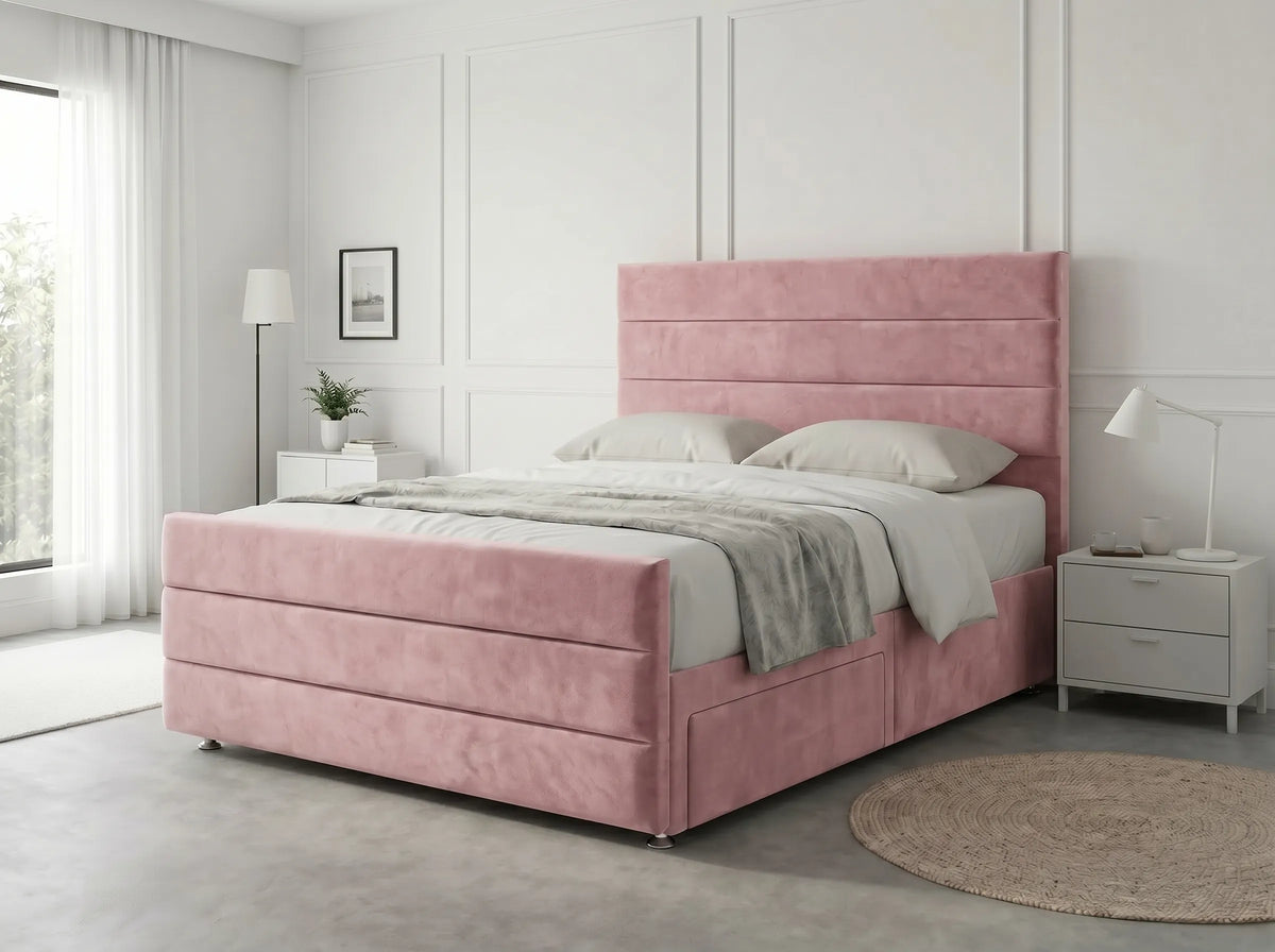 Prestige Sleigh Comfort | Divan Drawer Bed with Deep Storage Drawers (UK) | Discount Bed Store (DBS) #DB151