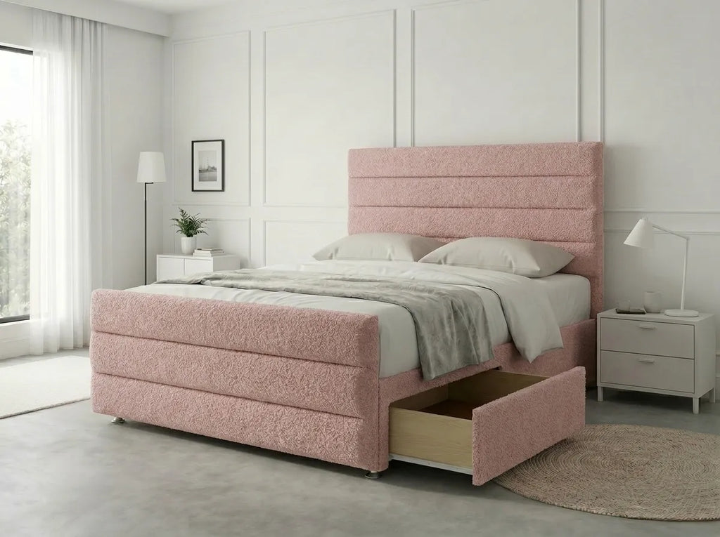 Prestige Sleigh Comfort | Divan Drawer Bed with Deep Storage Drawers (UK) | Discount Bed Store (DBS) #DB151