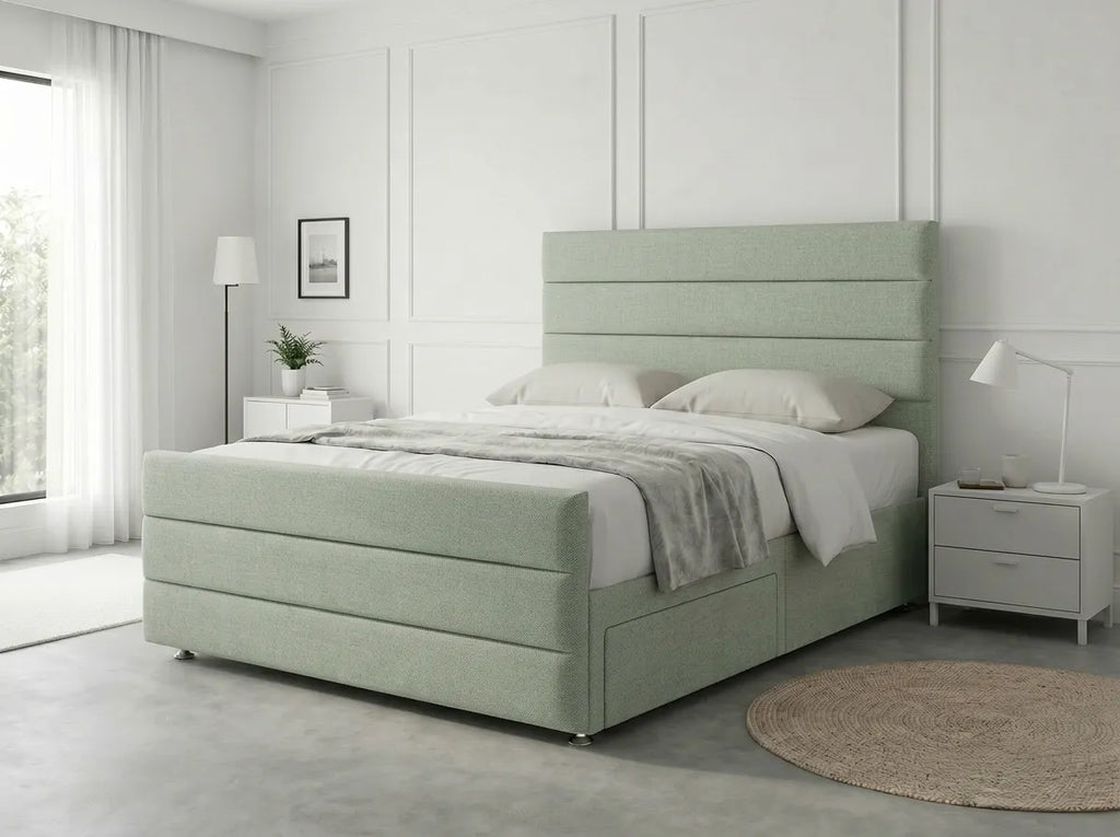 Prestige Sleigh Comfort | Divan Drawer Bed with Deep Storage Drawers (UK) | Discount Bed Store (DBS) #DB151