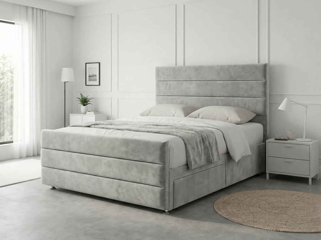 Prestige Sleigh Comfort | Divan Drawer Bed with Deep Storage Drawers (UK) | Discount Bed Store (DBS) #DB151