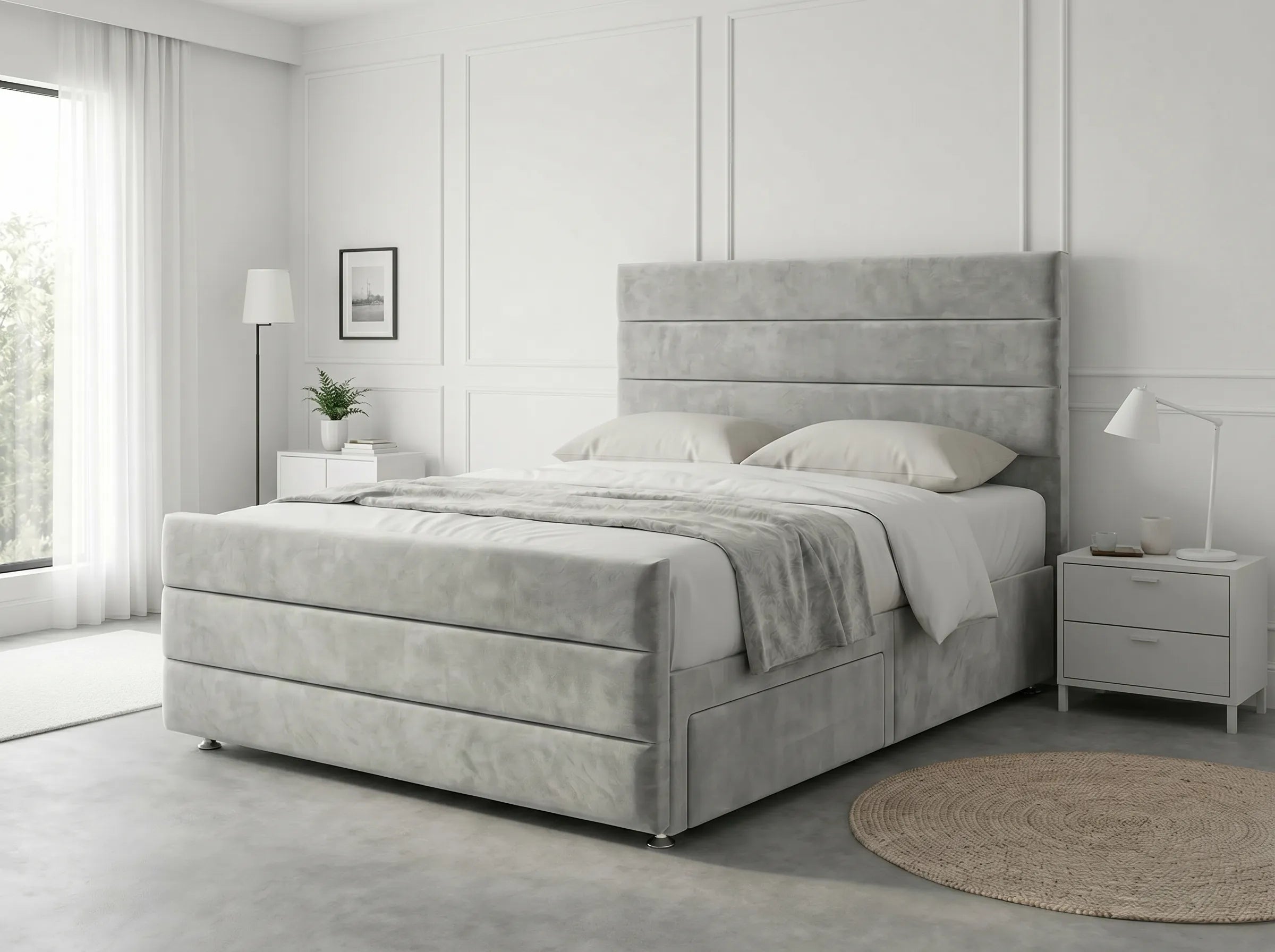 Prestige Sleigh Comfort | Divan Drawer Bed with Deep Storage Drawers (UK) | Discount Bed Store (DBS) #DB151