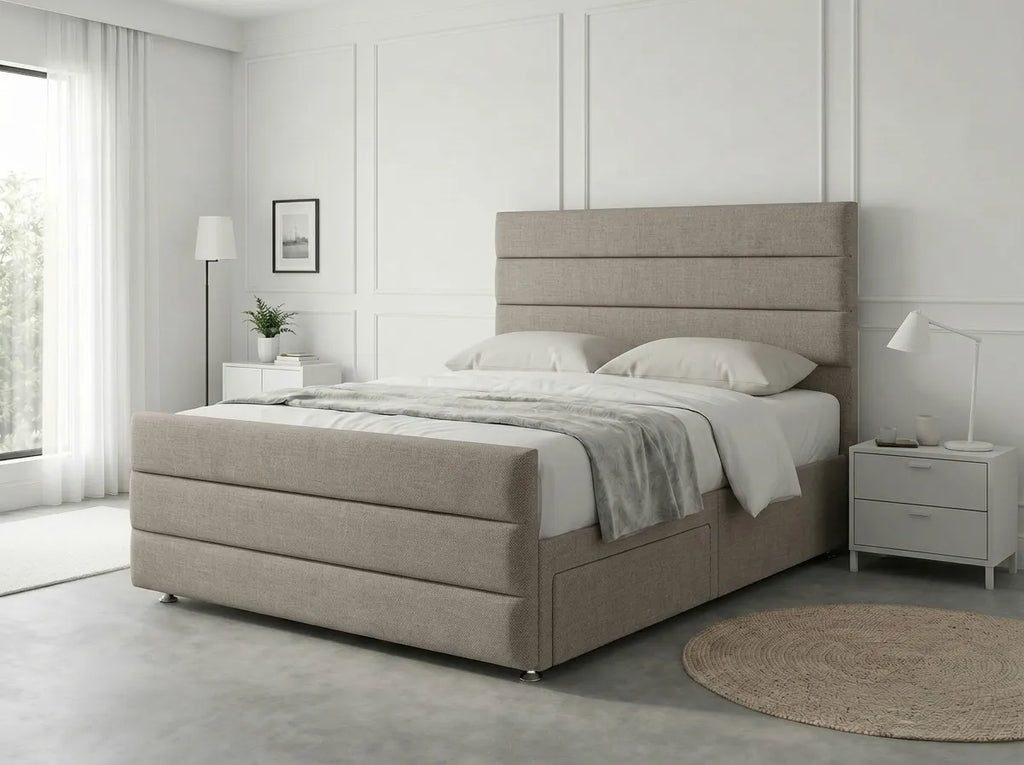 Prestige Sleigh Comfort | Divan Drawer Bed with Deep Storage Drawers (UK) | Discount Bed Store (DBS) #DB151
