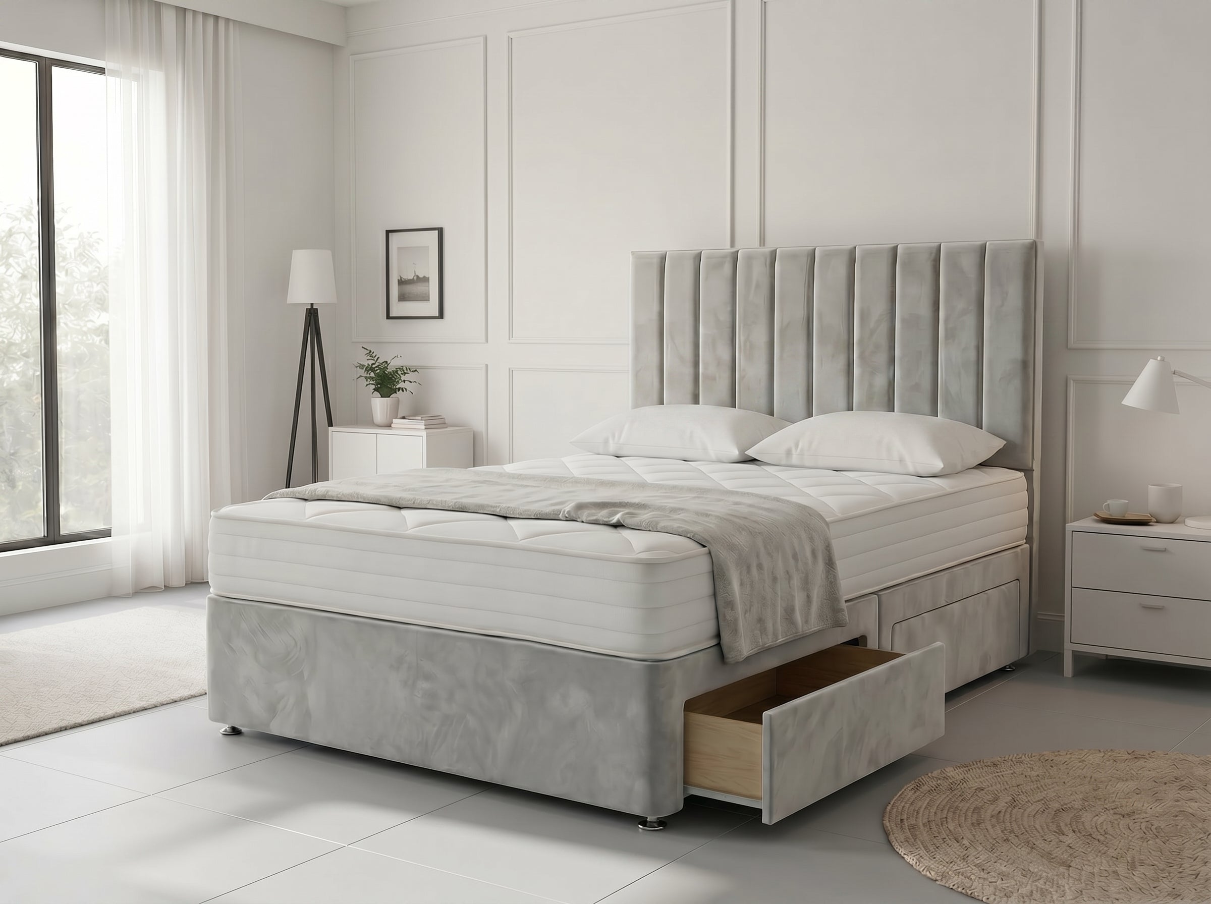 Regal Sleigh Haven Divan Drawer Bed with Side Storage Drawers (UK) | Discount Bed Store (DBS) #DB131