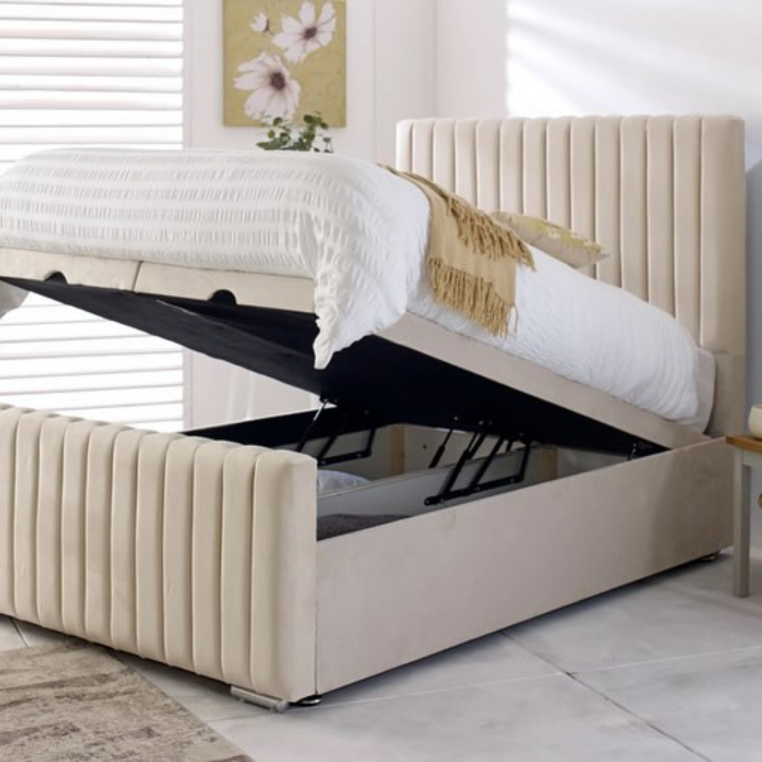Linear Rise Gas Lift Bed Design #B149 | Optional Divan Ottoman Bed Frame (UK) | Discount Bed Store (DBS)
