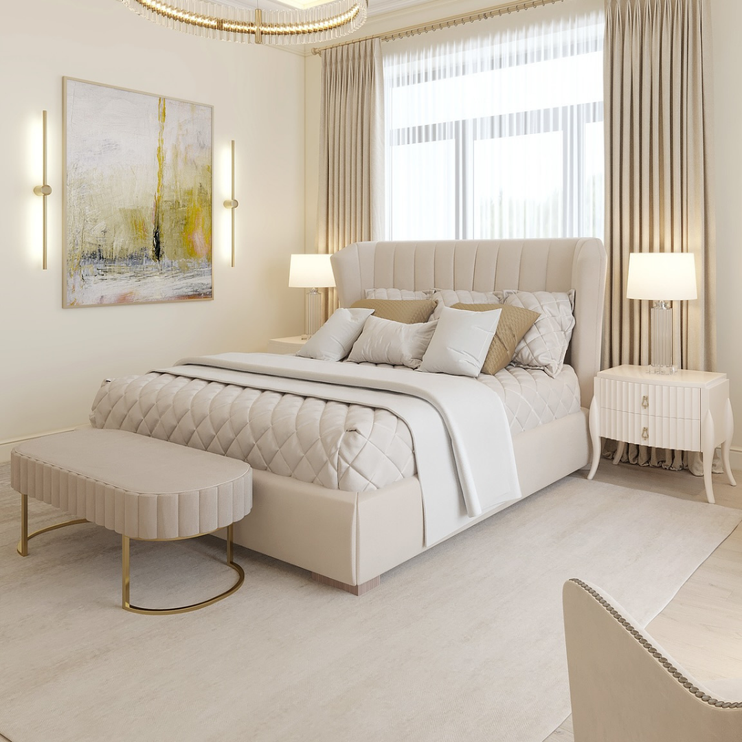 Luxury Wingback Glide Design Bed #B99 Bed Frame (UK) | Discount Bed Store (DBS)