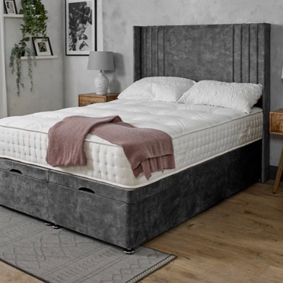 Ridge Line Tall #B159 | Optional Divan Ottoman Bed Frame (UK) | Discount Bed Store (DBS)