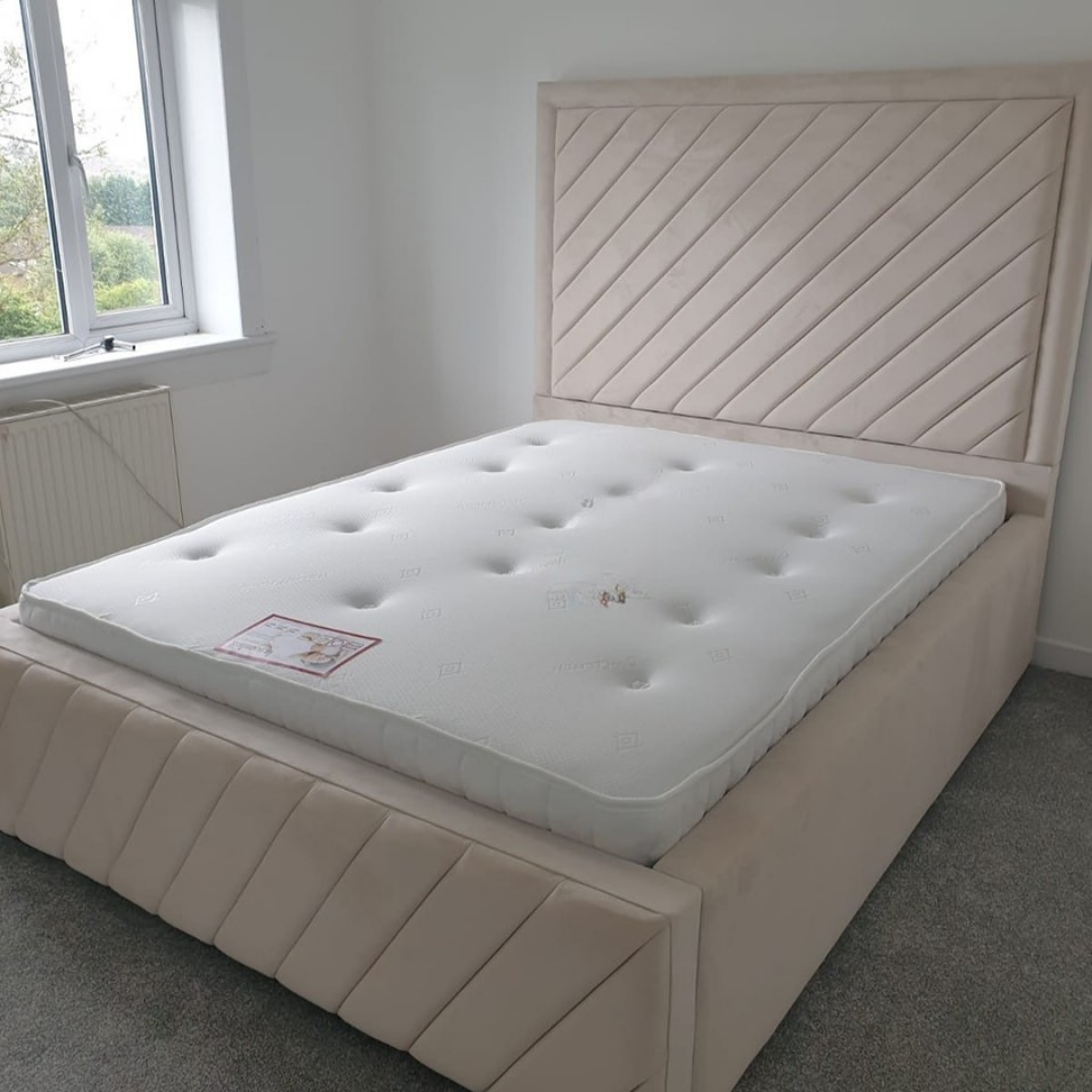 Panel Bed SlantLine Luxe #B57 Bed Frame (UK) | Discount Bed Store (DBS)