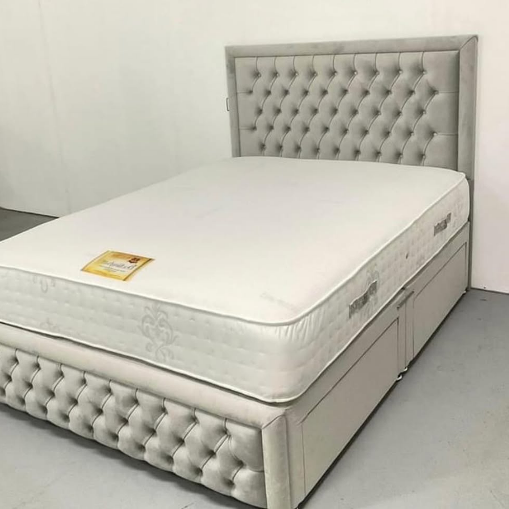 Grid Tuft Prestige #B165 | Optional Divan Drawer Bed Frame (UK) | Discount Bed Store (DBS)