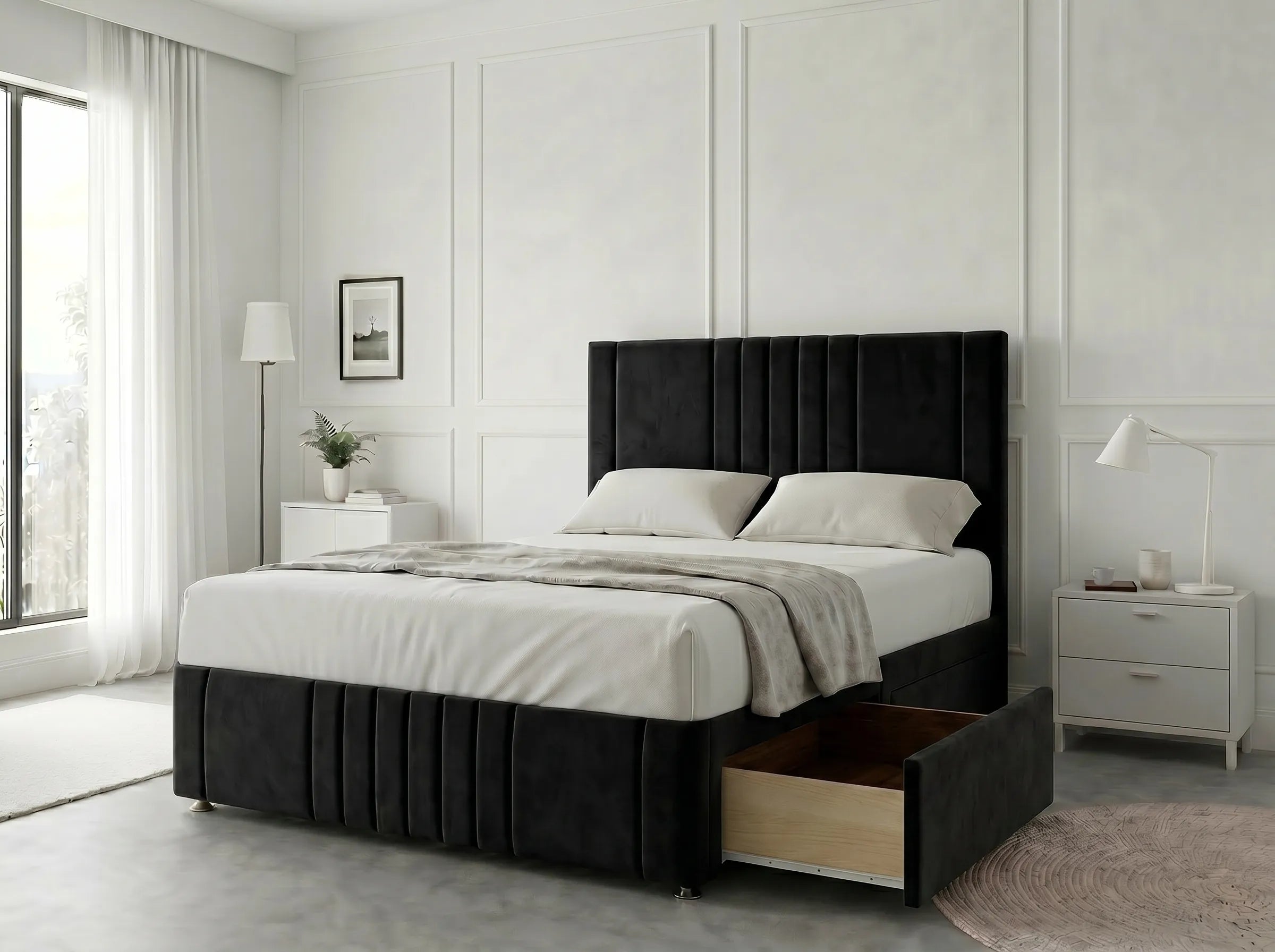 Majestic Curve Comfort | Divan Drawer Base with Integrated Drawer Storage (UK) | Discount Bed Store (DBS) #DB132