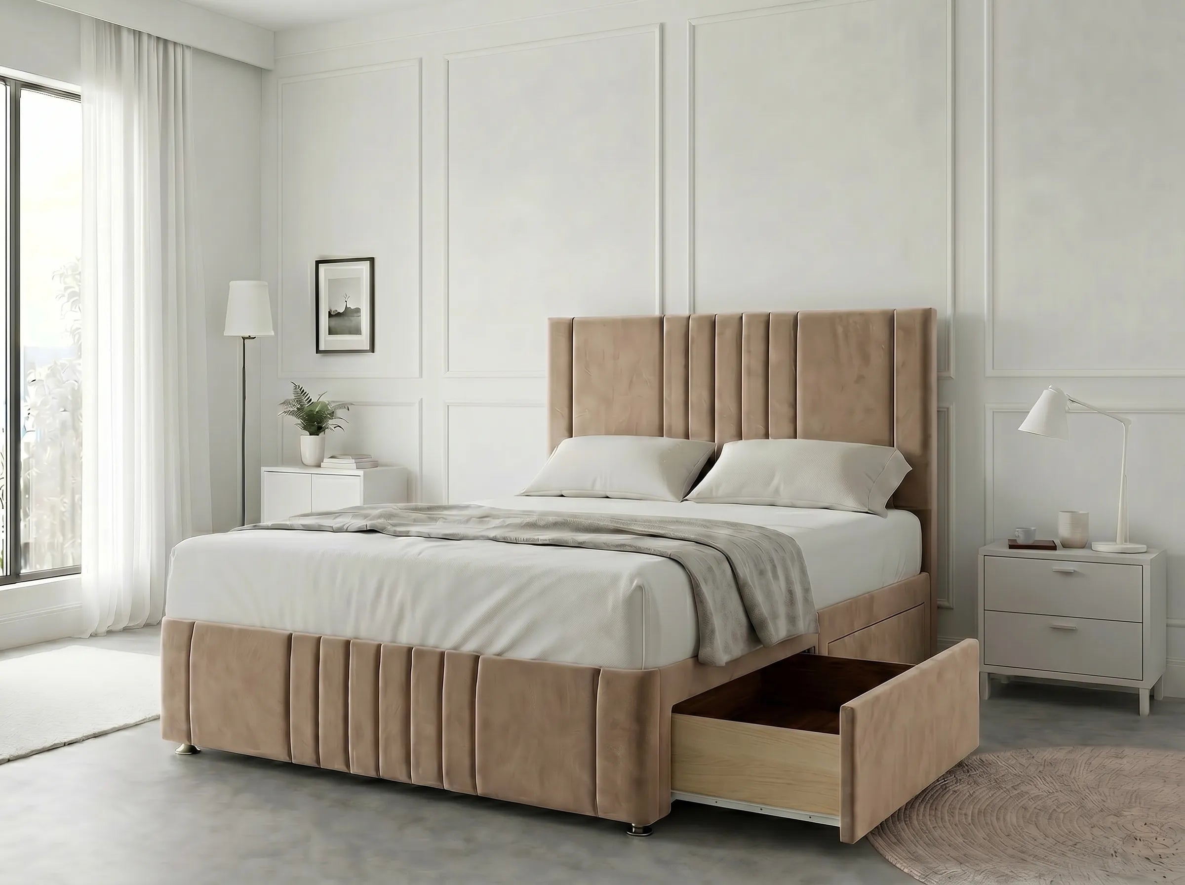 Majestic Curve Comfort | Divan Drawer Base with Integrated Drawer Storage (UK) | Discount Bed Store (DBS) #DB132