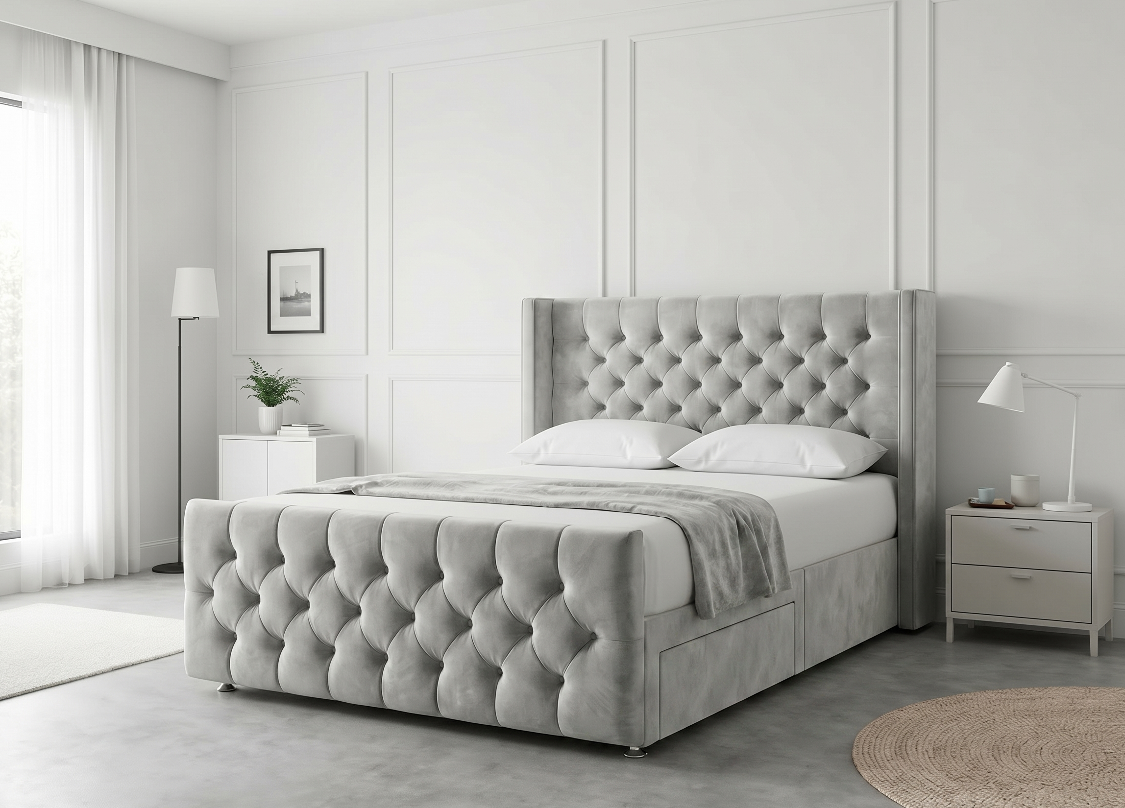 Luxury Curve Dream | Divan Drawer Bed Frame with Concealed Drawer Storage (UK) | Discount Bed Store (DBS) #DB146