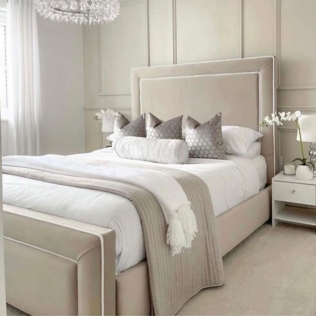Pipe Bed LineEdge White Piping #B37 Bed Frame (UK) | Discount Bed Store (DBS)