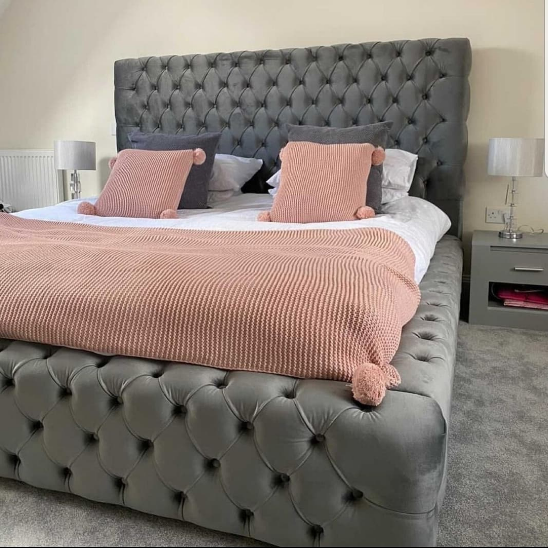 Upholstered Ambassador Bed ChesterRoyale Style #B22 Bed Frame (UK) | Discount Bed Store (DBS)