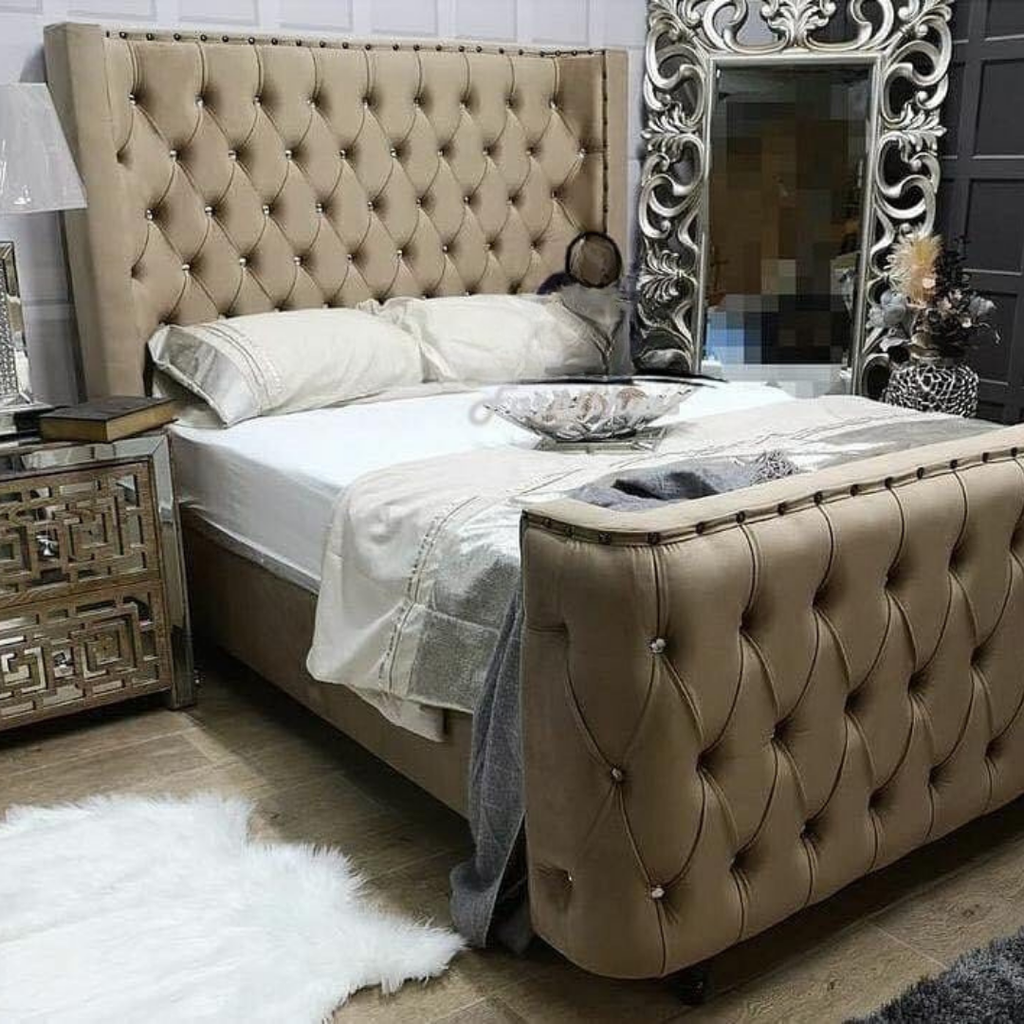 Wingback Bed StudRidge Luxe #B29 Bed Frame (UK) | Discount Bed Store (DBS)