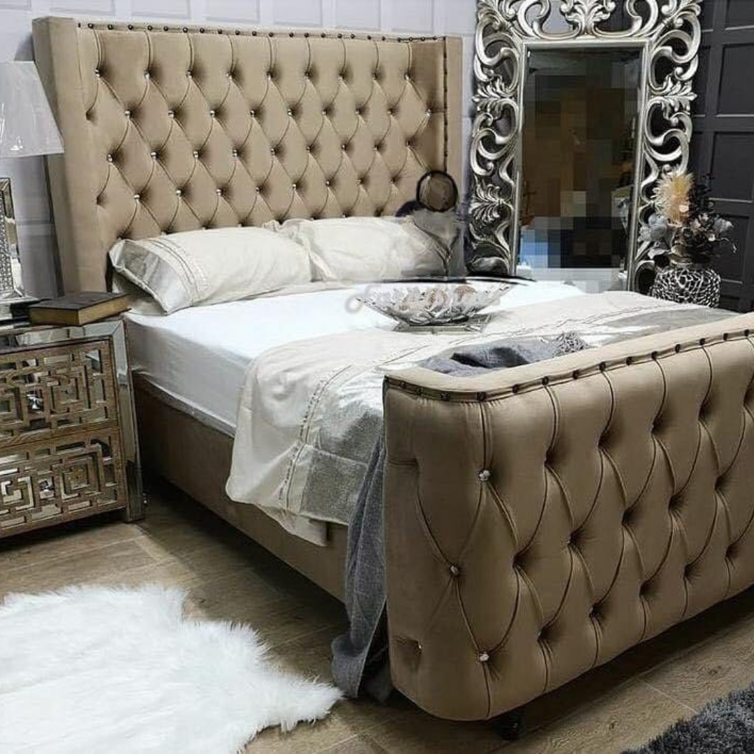 Wingback Bed StudRidge Luxe #B29 Bed Frame (UK) | Discount Bed Store (DBS)