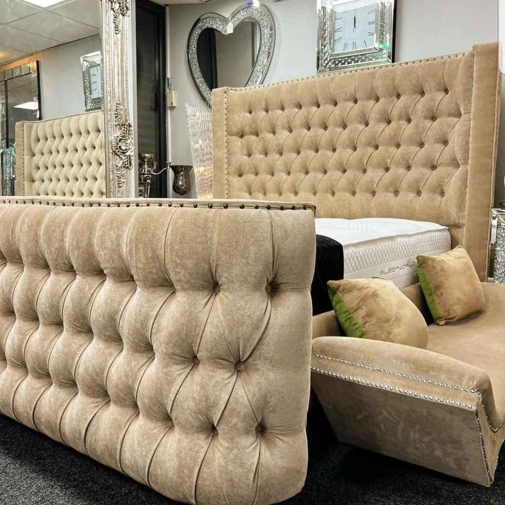 Wingback Bed StudRidge Luxe #B29 Bed Frame (UK) | Discount Bed Store (DBS)