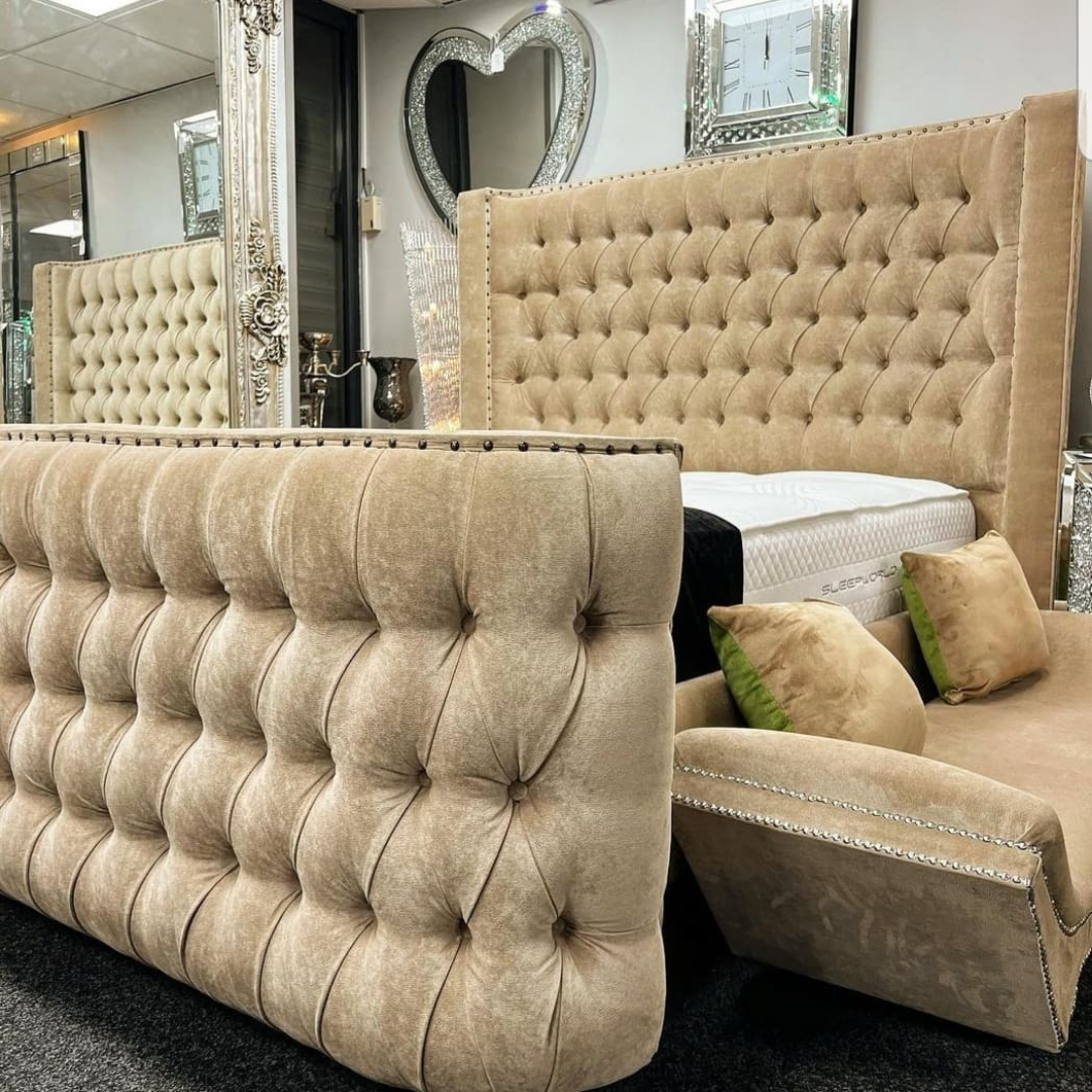 Wingback Bed StudRidge Luxe #B29 Bed Frame (UK) | Discount Bed Store (DBS)