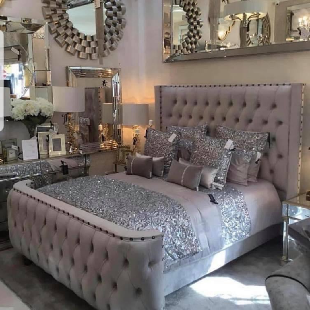 Wingback Bed StudRidge Luxe #B29 Bed Frame (UK) | Discount Bed Store (DBS)