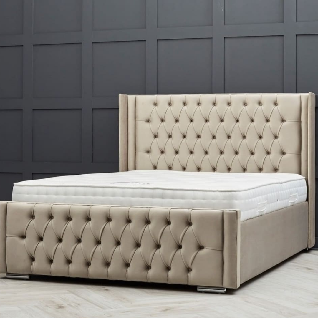 Wingback Bed ModenaGrid Design #B28 Bed Frame (UK) | Discount Bed Store (DBS)