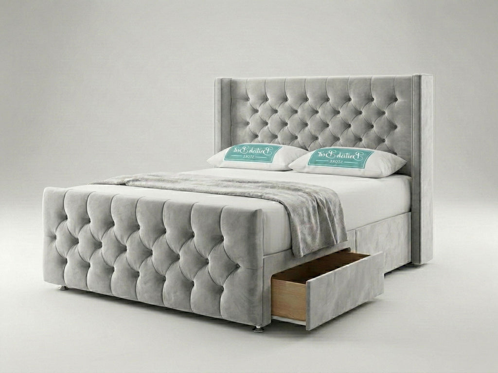 Luxury Curve Dream | Divan Drawer Bed Frame with Concealed Drawer Storage (UK) | Discount Bed Store (DBS) #DB146