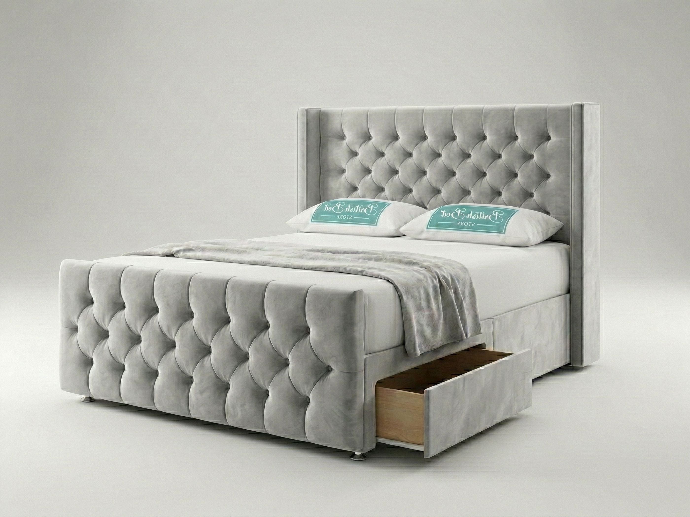 Luxury Curve Dream | Divan Drawer Bed Frame with Concealed Drawer Storage (UK) | Discount Bed Store (DBS) #DB146
