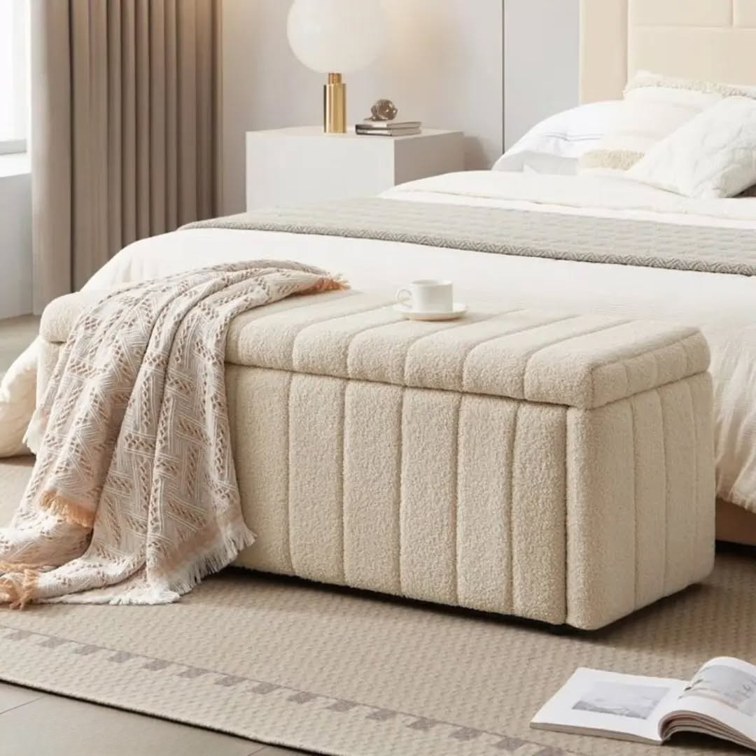 Ottoman Storage Box Soft Loom Panel #B180 Bed Frame (UK) | Discount Bed Store (DBS)