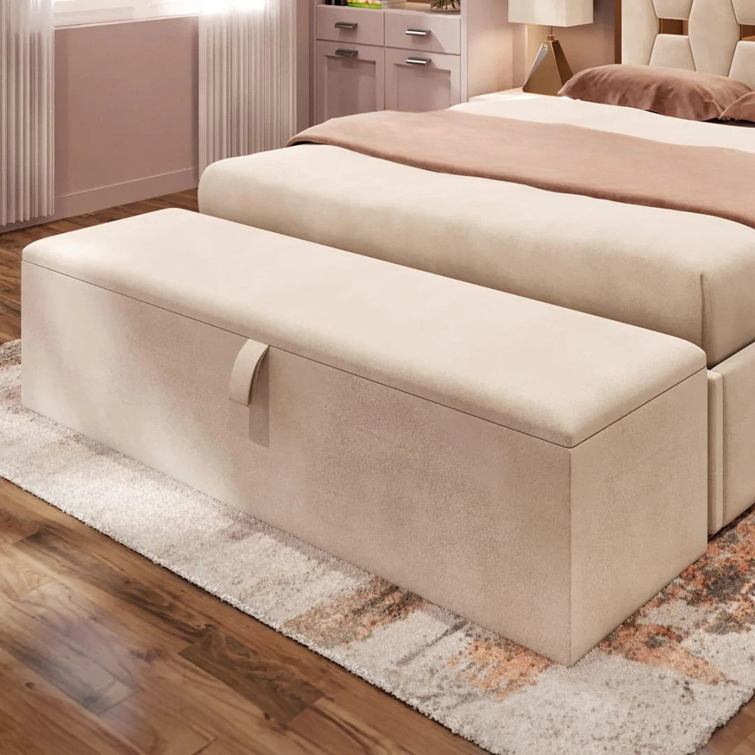 Ottoman Storage Box Sleek Lift Plain #B186 Bed Frame (UK) | Discount Bed Store (DBS)