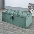 Ottoman Storage Box Velvet Tuck #B185 Bed Frame (UK) | Discount Bed Store (DBS)