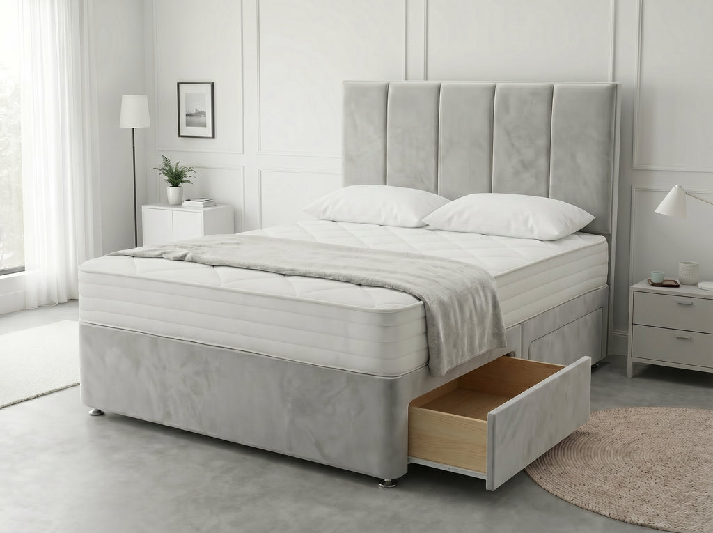 Vertical Craft Panel Bed #B154 Divan Drawer Bed Frame (UK) | Discount Bed Store (DBS)