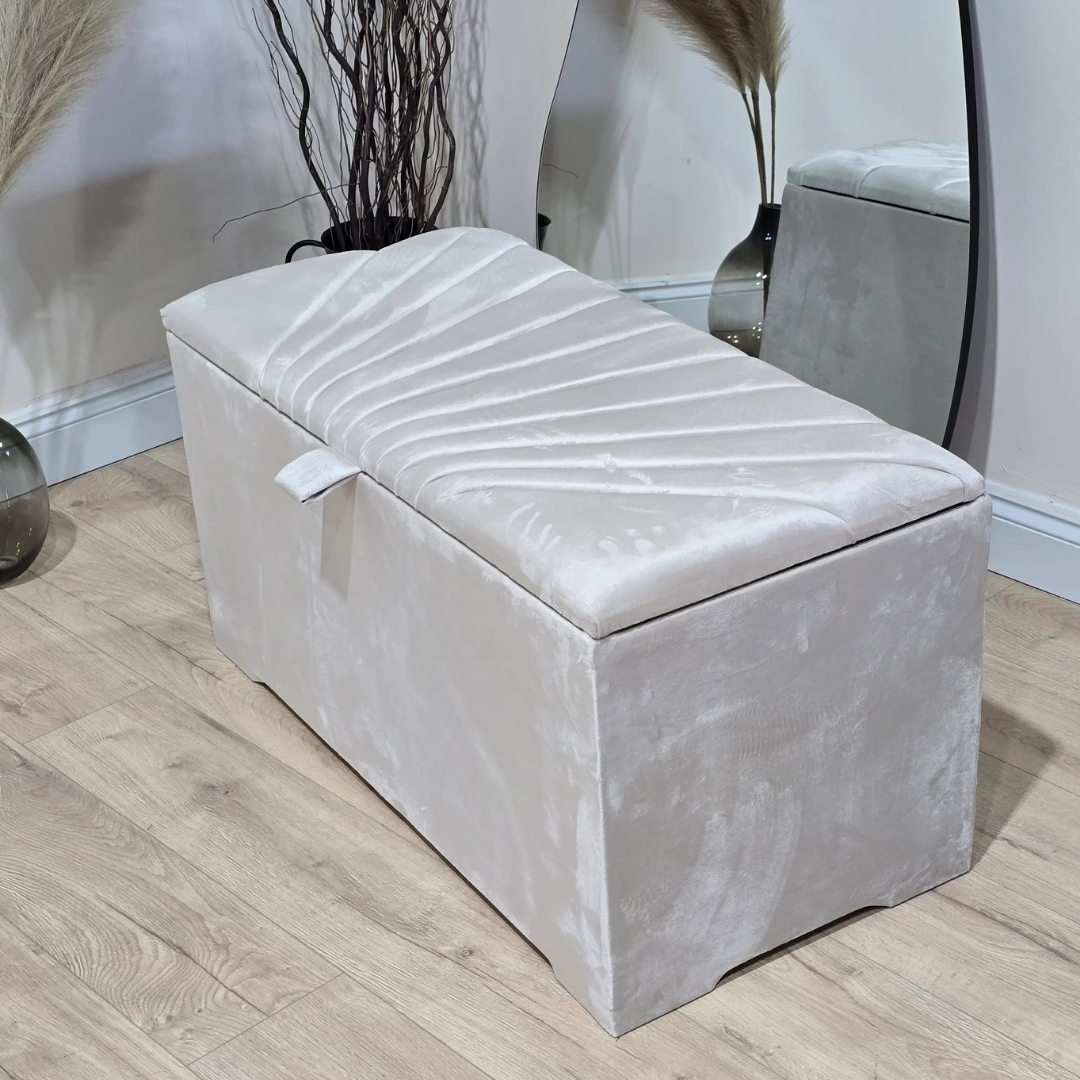 Ottoman Storage Box Shell Weave Luxe #B182 Bed Frame (UK) | Discount Bed Store (DBS)