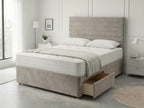 Heritage Sleigh Luxe | Upholstered Divan Drawer Bed with Pull-Out Drawers (UK) | Discount Bed Store (DBS) #DB133