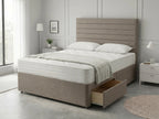 Heritage Sleigh Luxe | Upholstered Divan Drawer Bed with Pull-Out Drawers (UK) | Discount Bed Store (DBS) #DB133