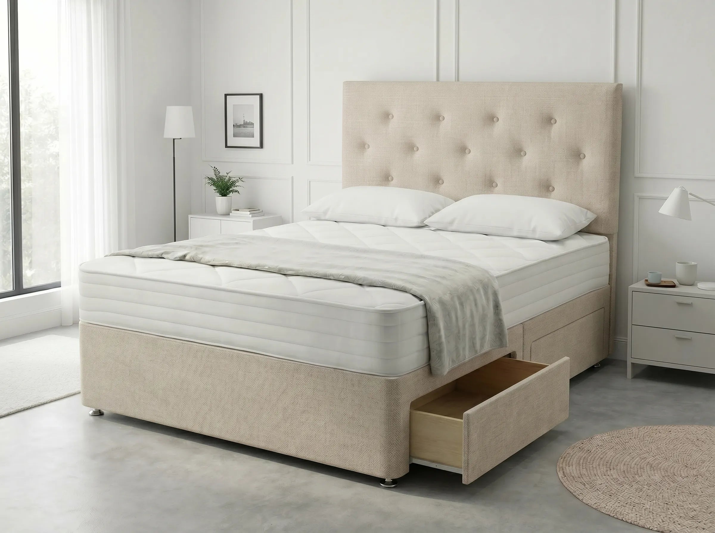 Royal Arch Serenity | Storage Divan Drawer Bed Frame with Built-In Drawers (UK) | Discount Bed Store (DBS) #DB134
