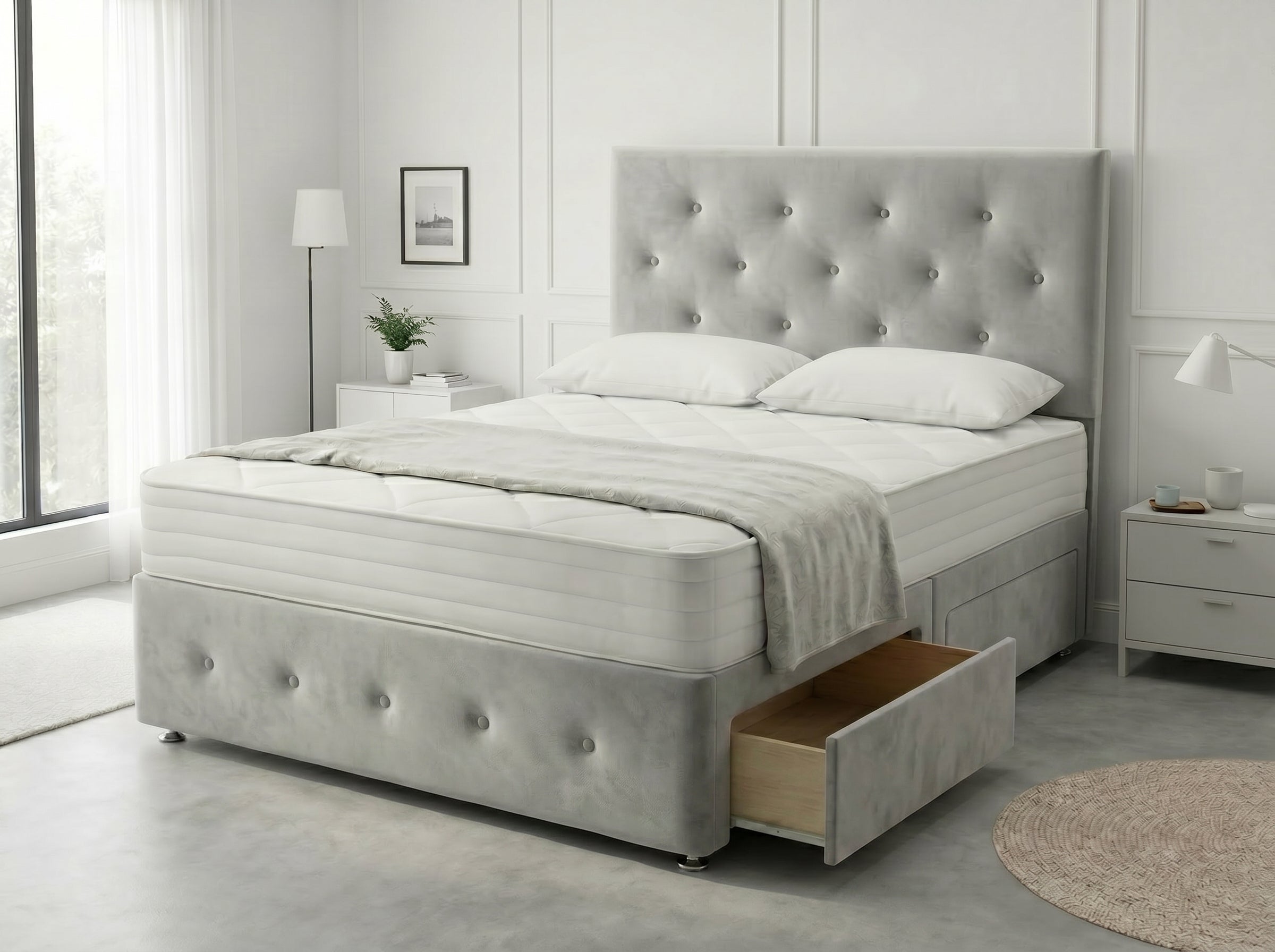 Royal Arch Serenity | Storage Divan Drawer Bed Frame with Built-In Drawers (UK) | Discount Bed Store (DBS) #DB134