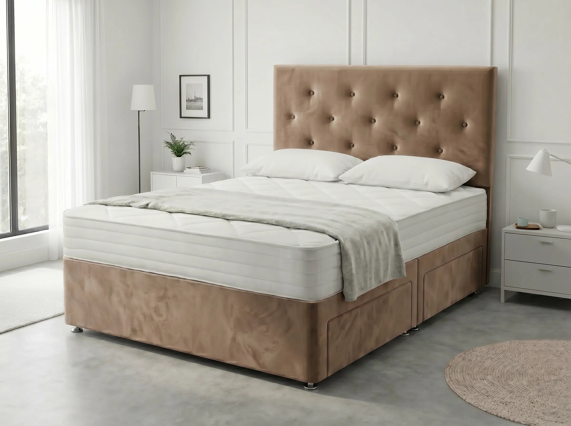 Royal Arch Serenity | Storage Divan Drawer Bed Frame with Built-In Drawers (UK) | Discount Bed Store (DBS) #DB134